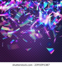 Cristal Background. Surreal Foil. Party Flare. Light Sparkles. Disco Celebrate Illustration. Birthday Glitter. Violet Shiny Confetti. Modern Art. Pink Cristal Background