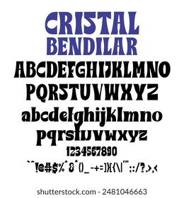 Cristal Bendilar is an elegant and modern variable font. It’s basically a sans with a touch of serif to each letter. A simple yet very legible font with various widths and weights that you can explore