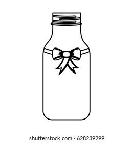 cristal bottle with bowtie isolated icon