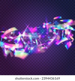 Cristal Effect. Blue Laser Glitter. Iridescent Sparkles. Digital Foil. Glitch Confetti. Disco Vaporwave Template. Luxury Art. Metal Banner. Violet Cristal Effect