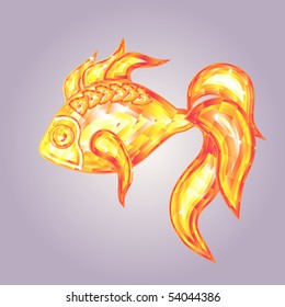 Cristal emblem of golden fish ? symbol of luck.