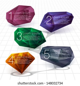 Cristal gems vector design template.