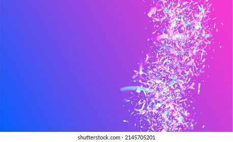 Cristal Glare. Birthday Effect. Violet Laser Background. Luxury Foil. Metal Carnaval Backdrop. Modern Art. Transparent Confetti. Retro Flare. Pink Cristal Glare