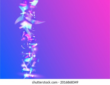 Cristal Glare. Holiday Foil. Transparent Texture. Blue Disco Background. Party Burst. Laser Christmas Gradient. Luxury Art. Rainbow Sparkles. Purple Cristal Glare