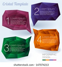 Cristal labels. Modern style design elements vector set/