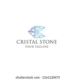 Cristal Stone Logo Icon Design Vector 