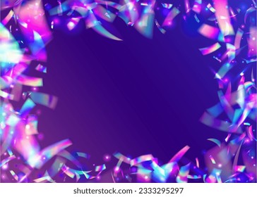 Cristal Texture. Rainbow Glare. Laser Colorful Serpentine. Flying Art. Glitch Glitter. Violet Retro Tinsel. Unicorn Foil. Metal Banner. Blue Cristal Texture