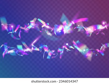 Cristal Texture. Violet Blur Glare. Fantasy Art. Holographic Effect. Disco Carnaval Wallpaper. Flying Foil. Light Sparkles. Metal Banner. Purple Cristal Texture