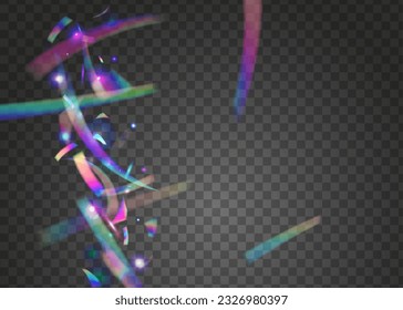 Cristal Tinsel. Metal Element. Webpunk Art. Shiny Abstract Backdrop. Light Glitter. Violet Laser Confetti. Rainbow Texture. Holiday Foil. Blue Cristal Tinsel