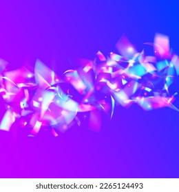 Cristal Tinsel. Transparent Background. Laser Prismatic Template. Purple Retro Texture. Blur Flyer. Unicorn Art. Fantasy Foil. Rainbow Confetti. Violet Cristal Tinsel