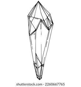 Christliche Vektorgrafik. Abstrakte moderne geometrische Objekte mit Diamantformen, Kristallen. Schwarz-Weiß-Handzeichen.