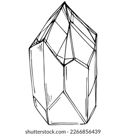 Christliche Vektorgrafik. Abstrakte moderne geometrische Objekte mit Diamantformen, Kristallen. Schwarz-Weiß-Handzeichen.