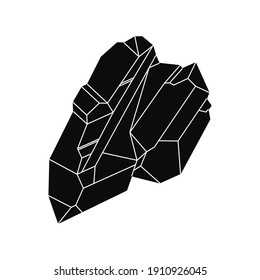 Cristal vector illustration with mosaic texture. Abstract modern geometric objects with diamond shapes, crystals, gems