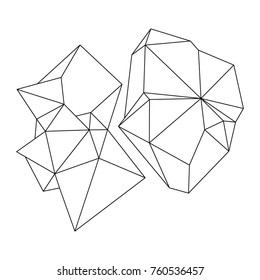 Cristal vector illustration with mosaic texture