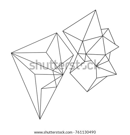 Cristal vector illustration with mosaic texture