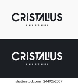 Logo de Cristalius. Elegante logo negro en dos colores. Vector con logotipo de marca.