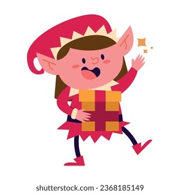 cristhmas character elf vector isolated