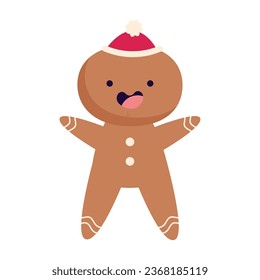 cristhmas character gingerbread man vector isolated