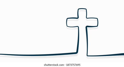 Cristian cross icon over white background, vector illustration