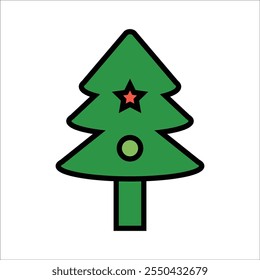 cristimas tree vector icon line sign