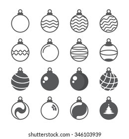 cristmas ball icon set vector illustration