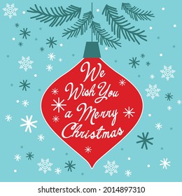Cristmas bauble and lettering for christmas card, gift bag or box design