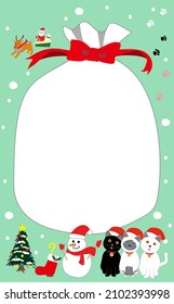  Cristmas card with cats and snowman.