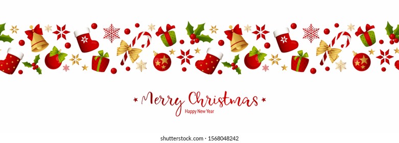 Cristmas decorative border vector illustration