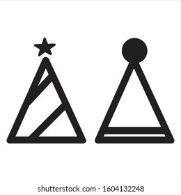 cristmas hat, vector, icon, ilustrator, celebration, party.