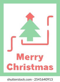 cristmas laber. Merry Christmas cardon on white background