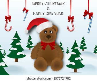 Cristmas and New Year vector illustration background. Holiday object for your design. 