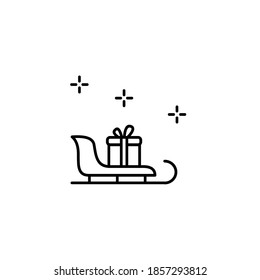 Cristmas presents simple thin line icon vector illustration