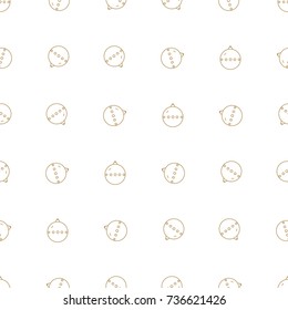 Cristmas seamless pattern with balls. Ideals for xmas background. Gold color.