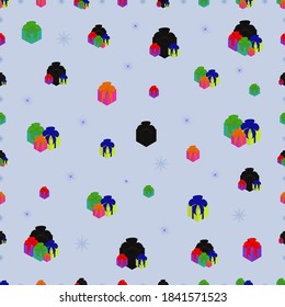 Cristmas seamless pattern with colored gifts

