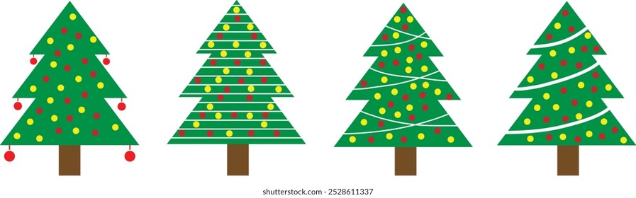 Cristmas tree set vector art design