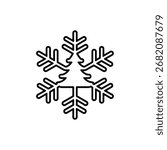  Cristmas tree snowflake icon vector art for winter holidays isolated on white background.