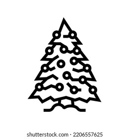 cristmas tree winter line icon vector. cristmas tree winter sign. isolated contour symbol black illustration