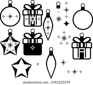 cristmass tree decoration vector set
