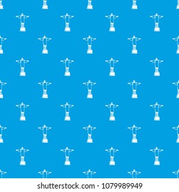 Cristo redentor pattern vector seamless blue repeat for any use