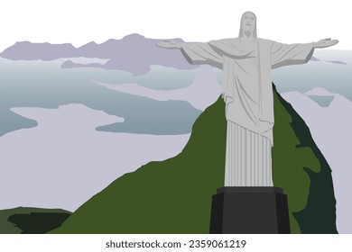 Cristo Redentor Statue of Rio De Janeiro, Brazil, America svg