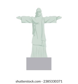 cristo rey monument vector isolated