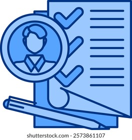 Criteria Icon - Lineal Blue Style - Critical Thinking Theme