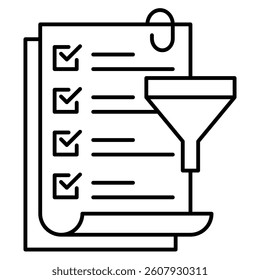 Criteria icon represented by Criteria simple symbol Line style.