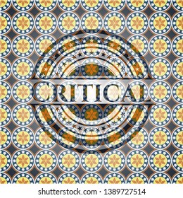 Critical arabesque emblem background. arabic decoration.