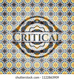 Critical arabesque style emblem. arabic decoration.