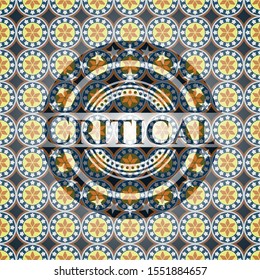 Critical arabic style emblem. Arabesque decoration.