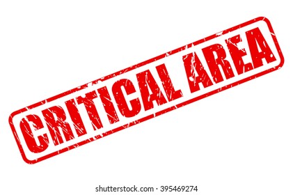 CRITICAL AREA RED STAMP TEXT ON WHITE