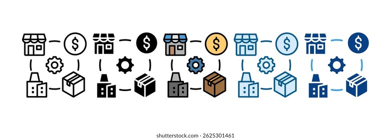 Conjunto de iconos de negocios críticos Colección de estilos múltiples