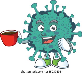 Critical coronavirus mascot design style showing an Okay gesture