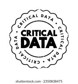 Datos críticos: datos que las organizaciones consideran esenciales para el éxito, sello de concepto de texto